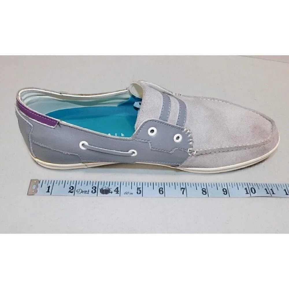FIVE FOUR Los Angeles gray & purple leather slip on shoes men's size 11.5